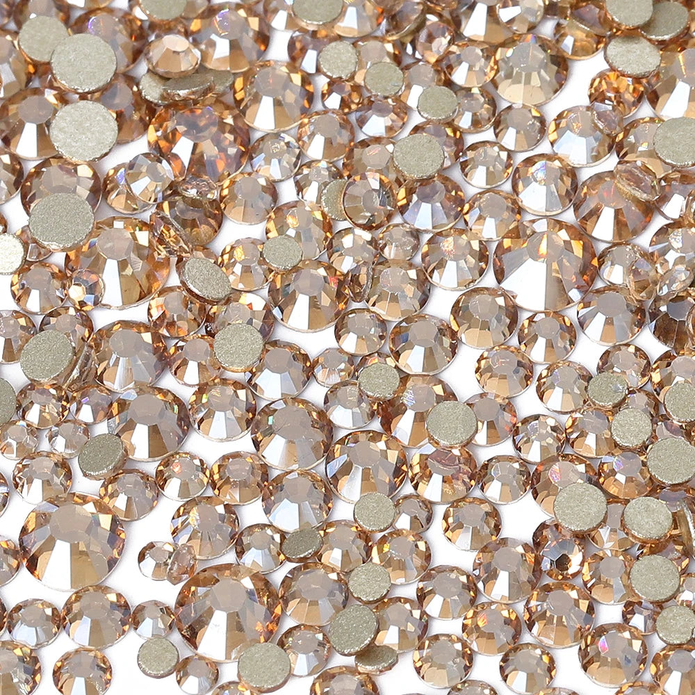 QIIY 1440pcs Glass Rhinestones – Mixed Sizes Flatback Gems