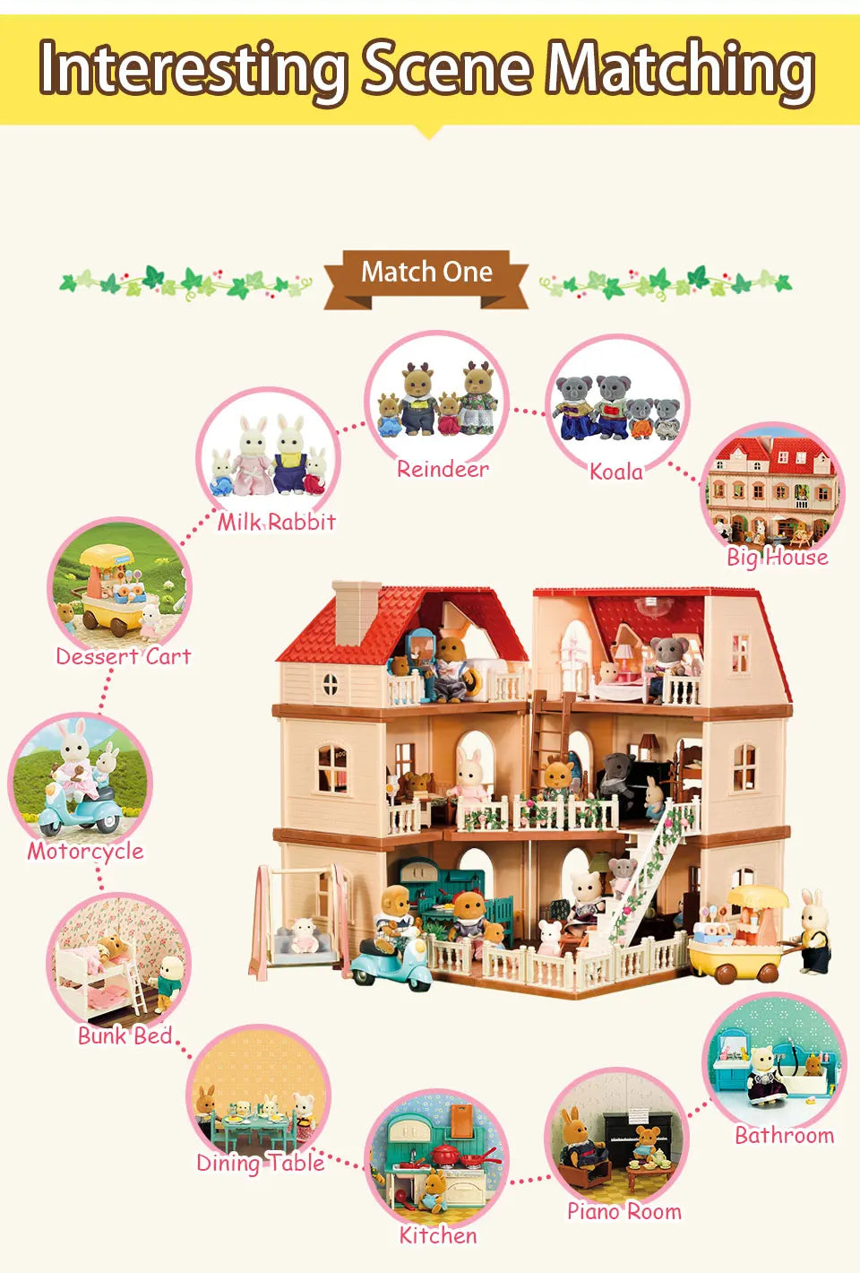 Forest Family Villa Dollhouse Playset