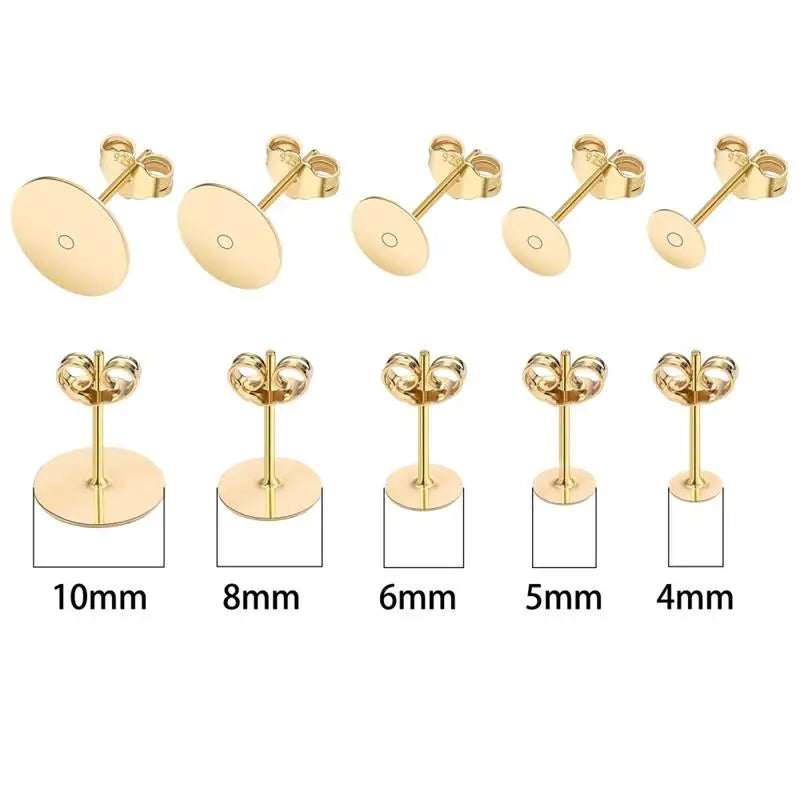 50pcs 925 Silver Plated Earring Stud Bases