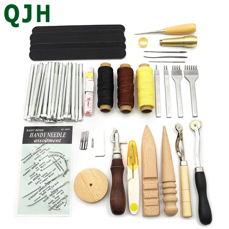 Leather Craft Tools & Stitching Kit with Cutting Mat