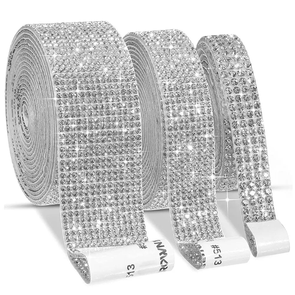 Crystal Rhinestone Sticker Strips – Self-Adhesive DIY Decor