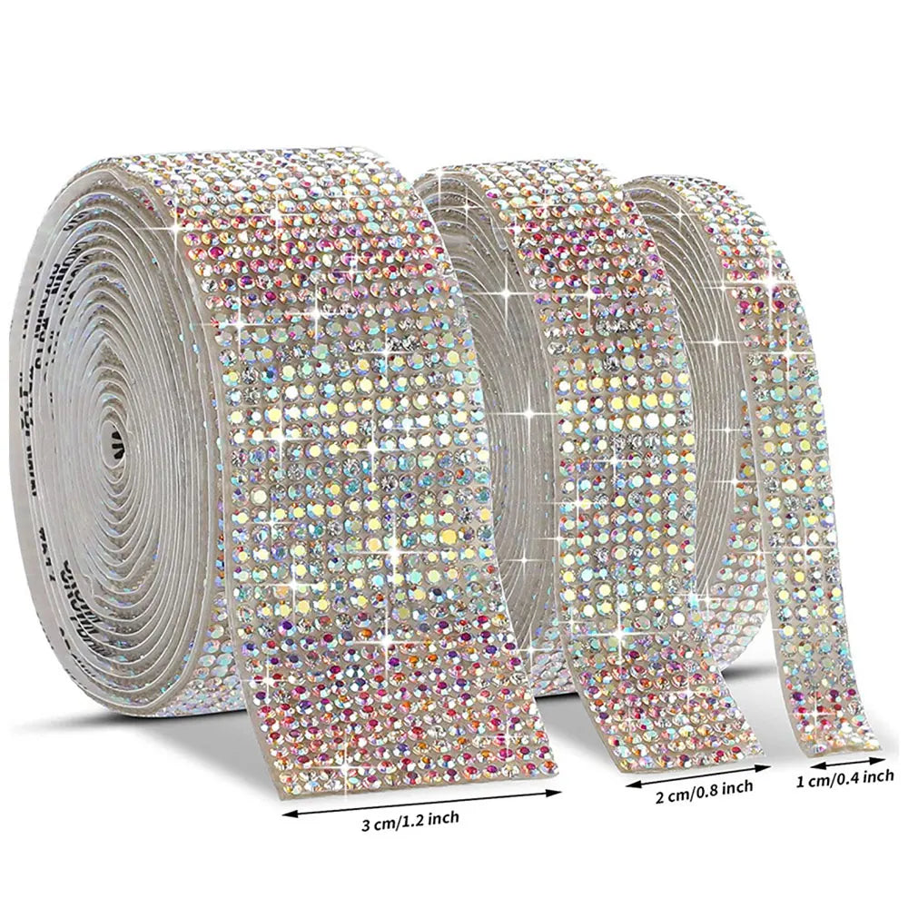 Crystal Rhinestone Sticker Strips – Self-Adhesive DIY Decor