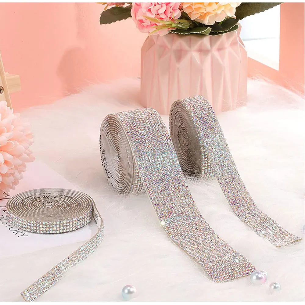 Crystal Rhinestone Sticker Strips – Self-Adhesive DIY Decor