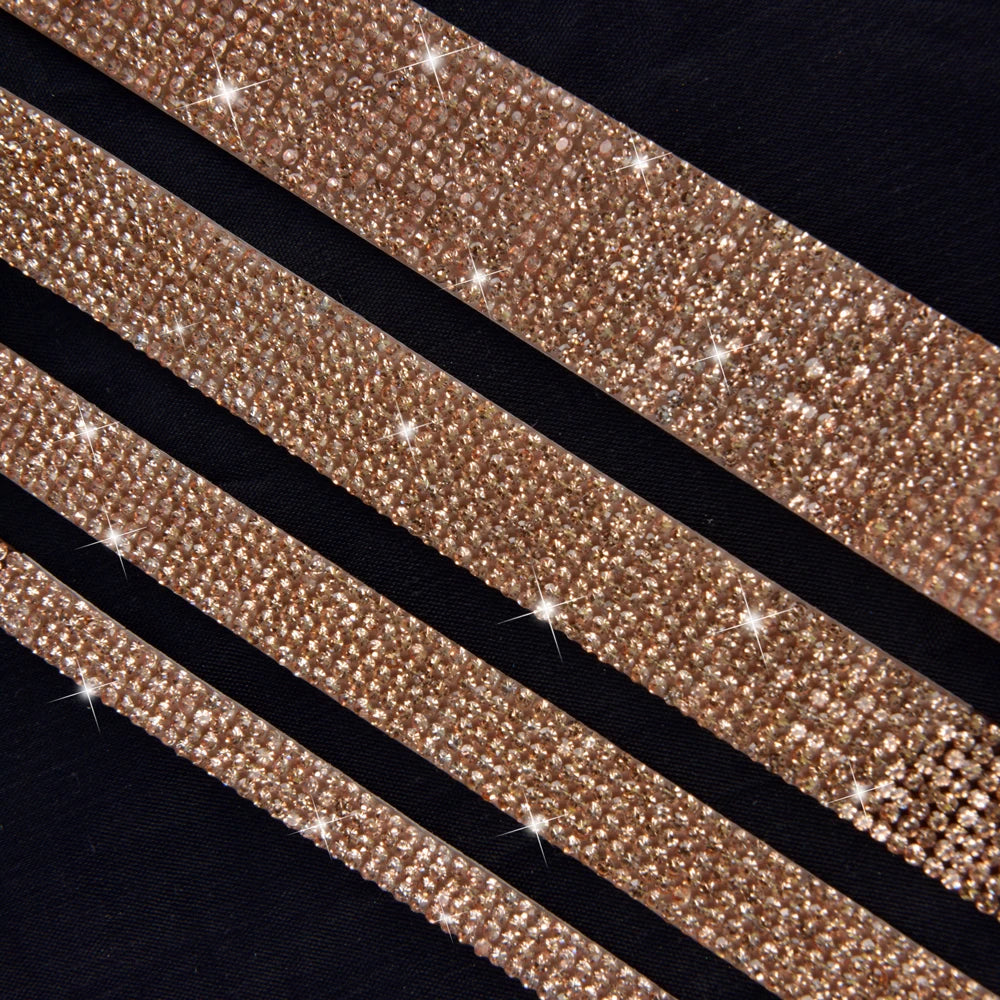 Crystal Rhinestone Sticker Strips – Self-Adhesive DIY Decor