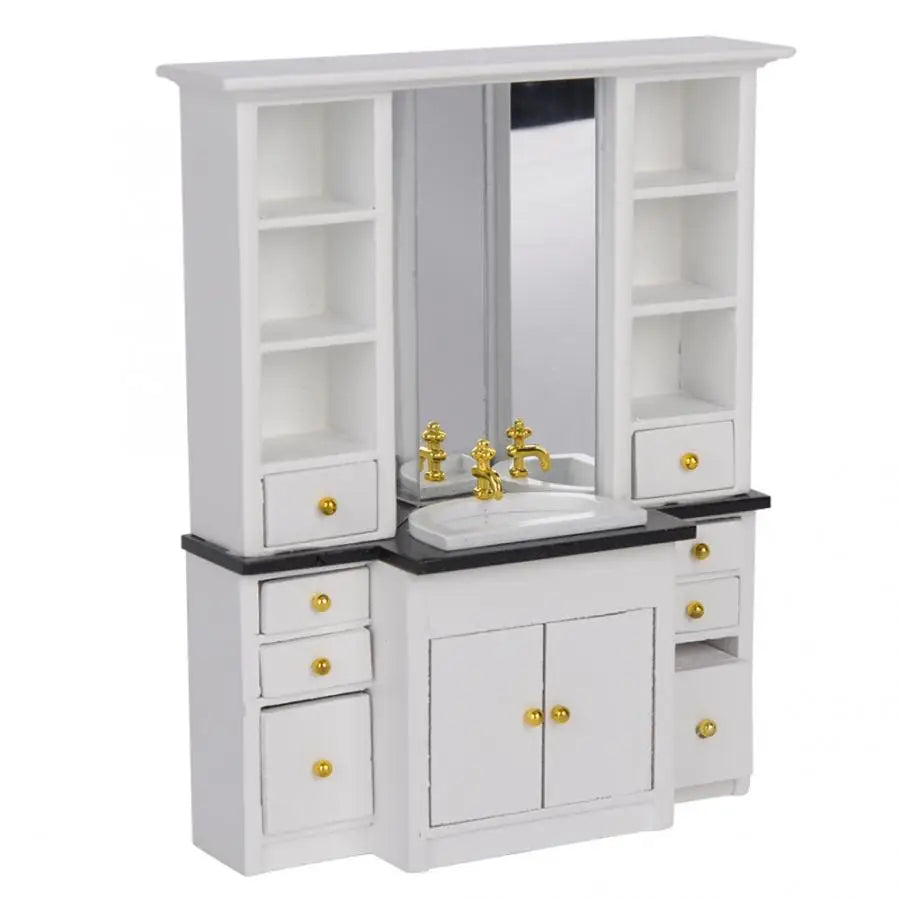 1:12 Mini Basin Cabinet – Dollhouse Bathroom & Kitchen Furniture