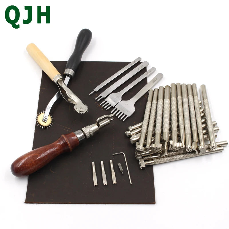 Leather Craft Tools & Stitching Kit with Cutting Mat