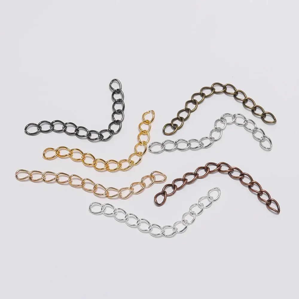 50–100pcs Necklace Extension Chains for DIY Jewelry