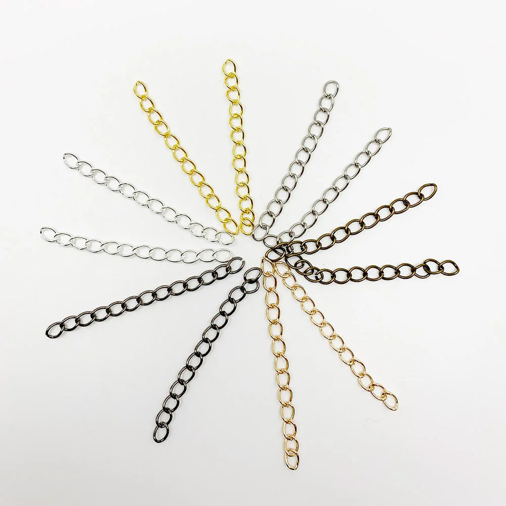 50–100pcs Necklace Extension Chains for DIY Jewelry