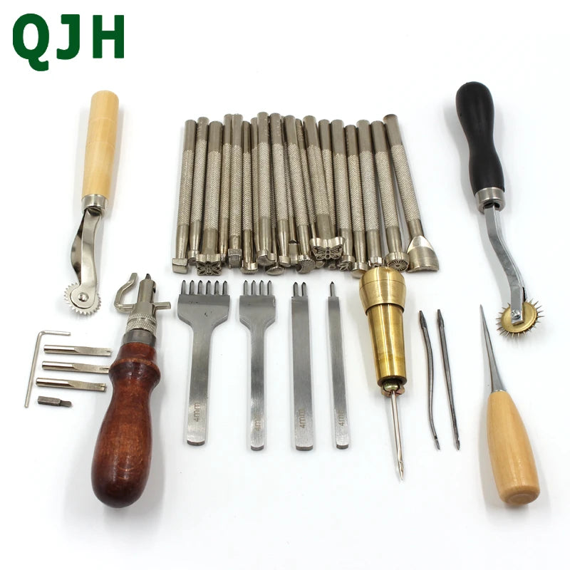 Leather Craft Tools & Stitching Kit with Cutting Mat