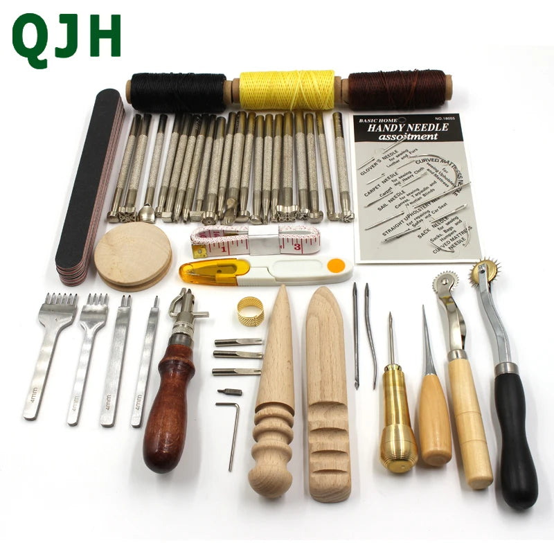 Leather Craft Tools & Stitching Kit with Cutting Mat