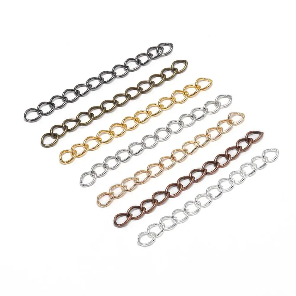 50–100pcs Necklace Extension Chains for DIY Jewelry