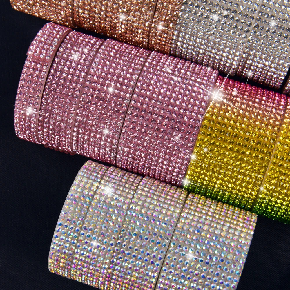 Crystal Rhinestone Sticker Strips – Self-Adhesive DIY Decor
