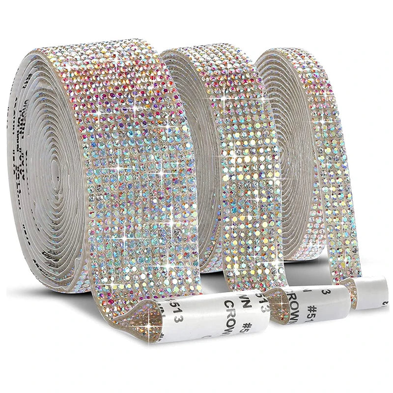 Crystal Rhinestone Sticker Strips – Self-Adhesive DIY Decor