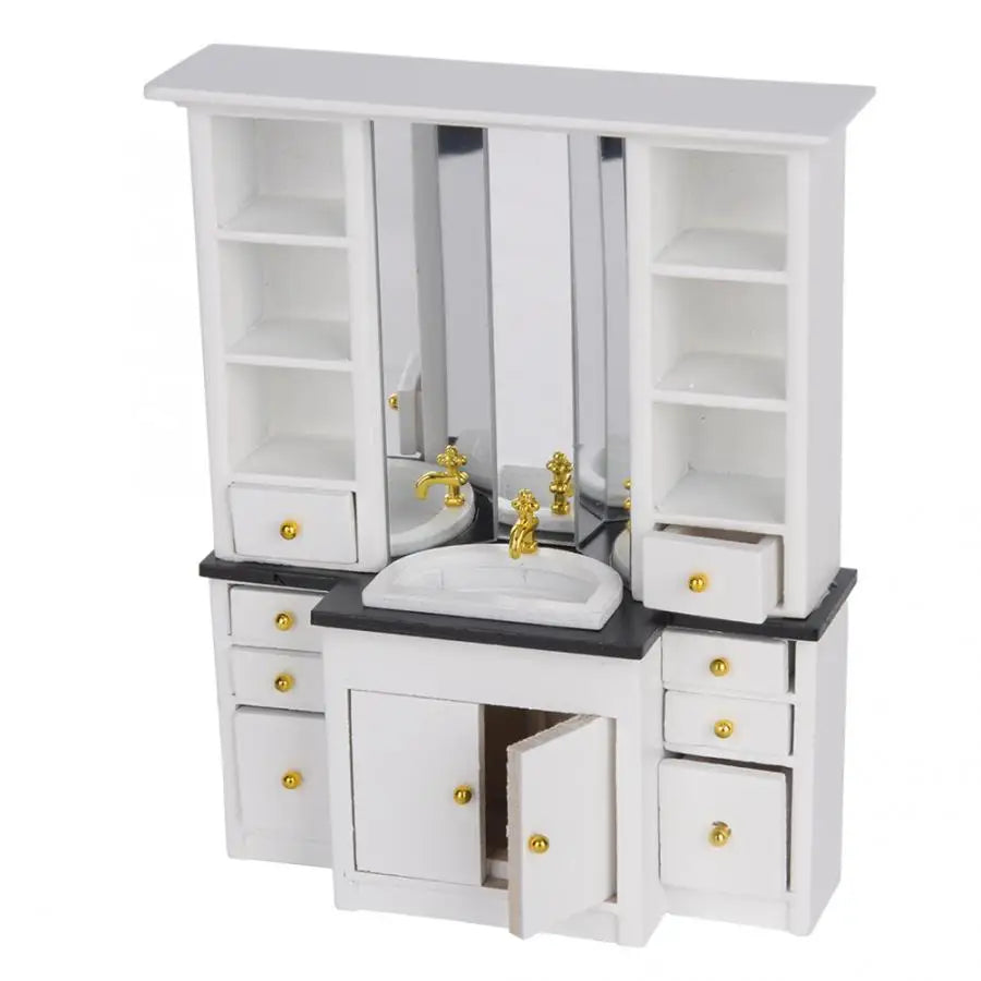 1:12 Mini Basin Cabinet – Dollhouse Bathroom & Kitchen Furniture