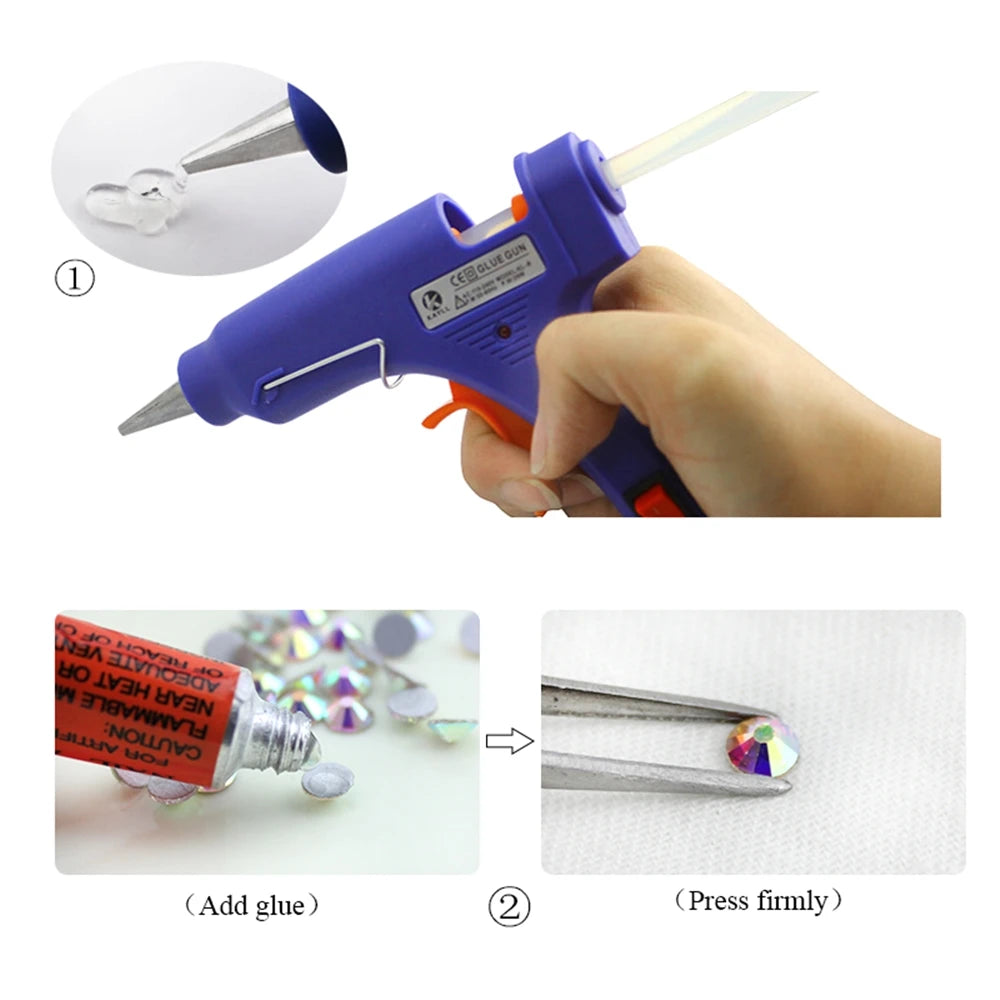 QIIY 1440pcs Glass Rhinestones – Mixed Sizes Flatback Gems