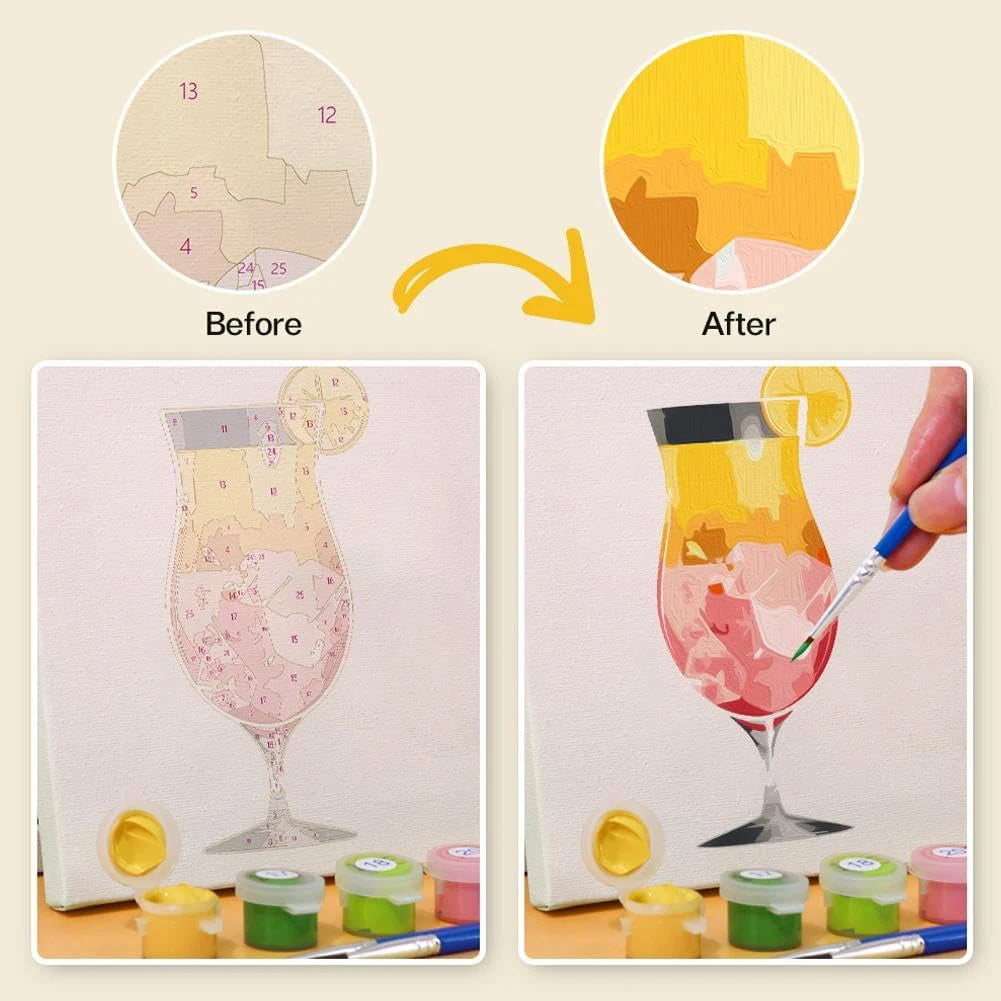 6-Pack Paint by Numbers Kit – Cocktail Art DIY Set