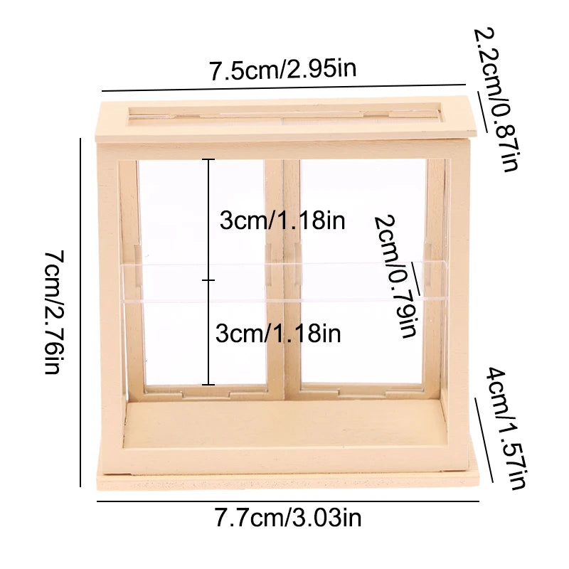 1/12 Dollhouse Mini Bakery Display Cabinet – Wooden Shop Shelf