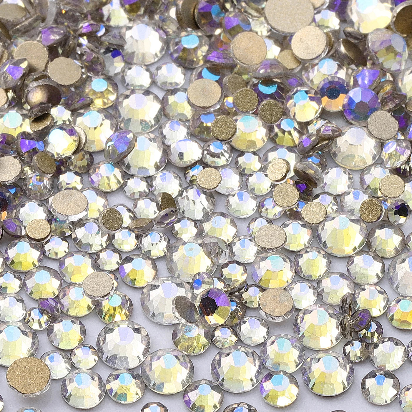 QIIY 1440pcs Glass Rhinestones – Mixed Sizes Flatback Gems