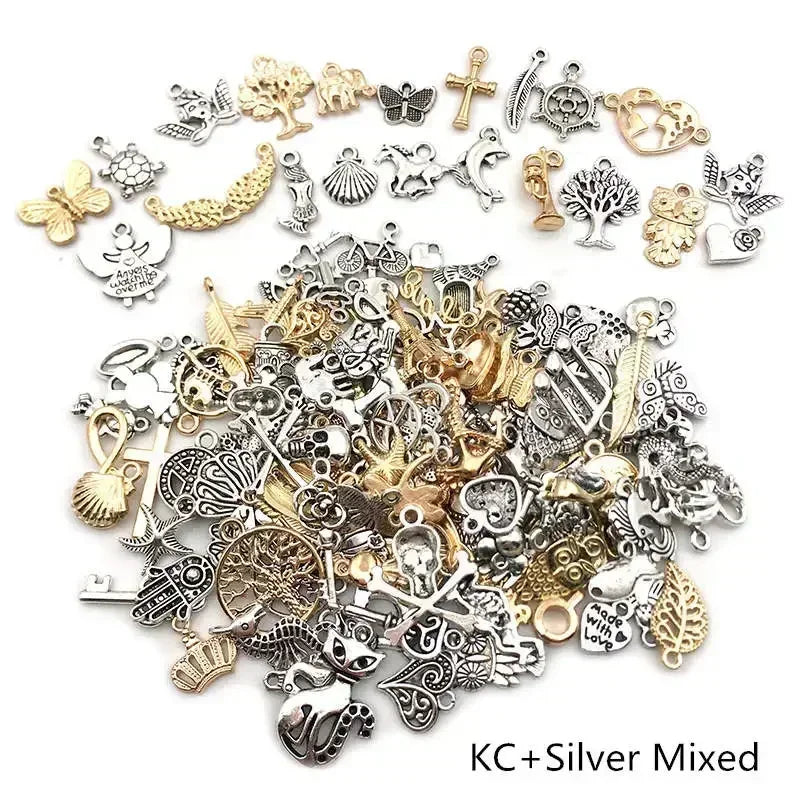 Tibetan Silver Animal Charms – 100–300pcs Mixed Pendants for DIY Jewelry