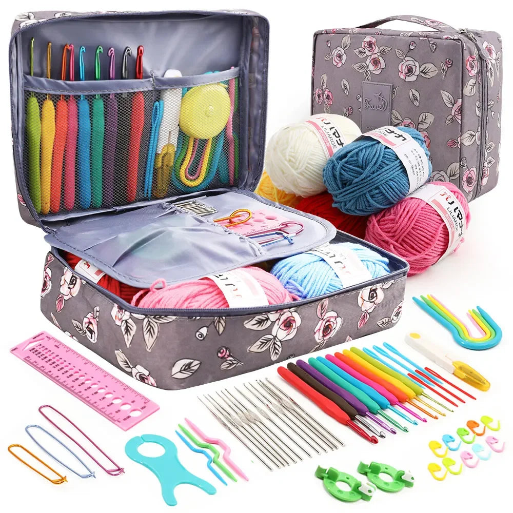 KOVEEN 59pcs Crochet Kit – Beginner Set with Hooks & Storage Bag