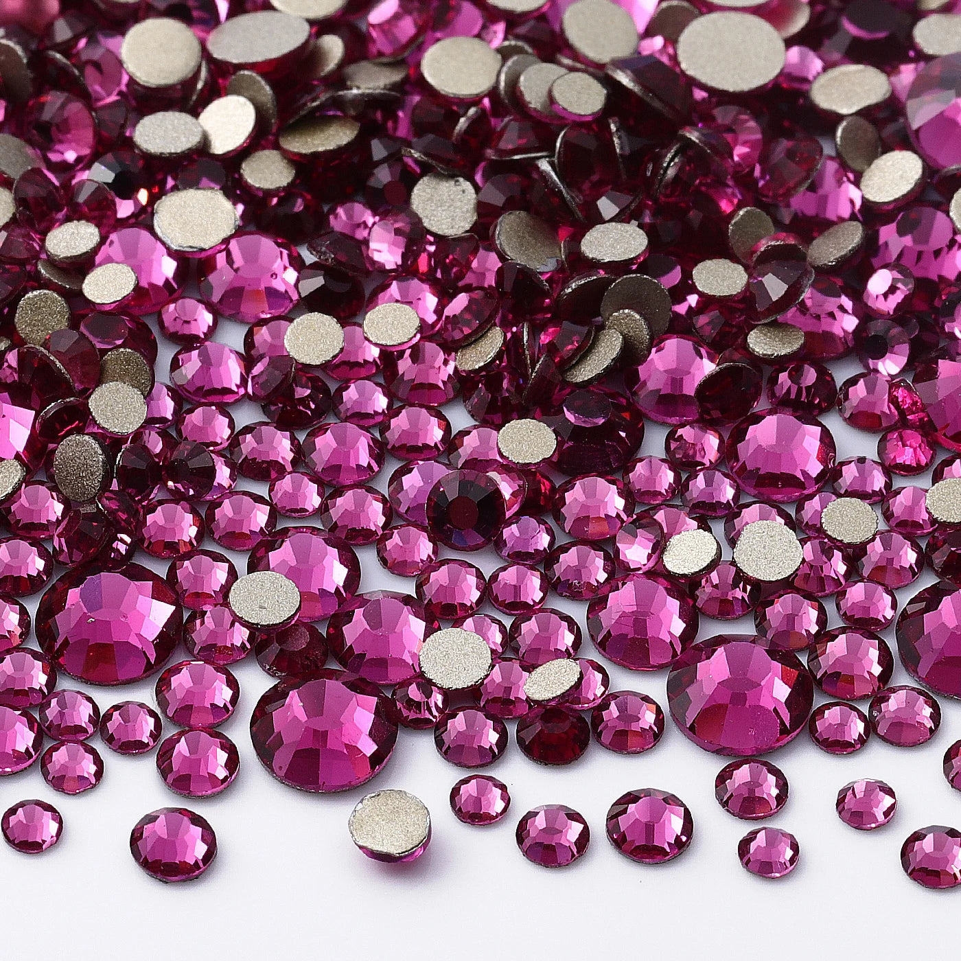QIIY 1440pcs Glass Rhinestones – Mixed Sizes Flatback Gems