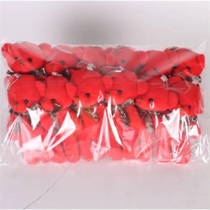 12pcs Mini Teddy Bears – Plush Keychain Dolls for Gifts & Decor