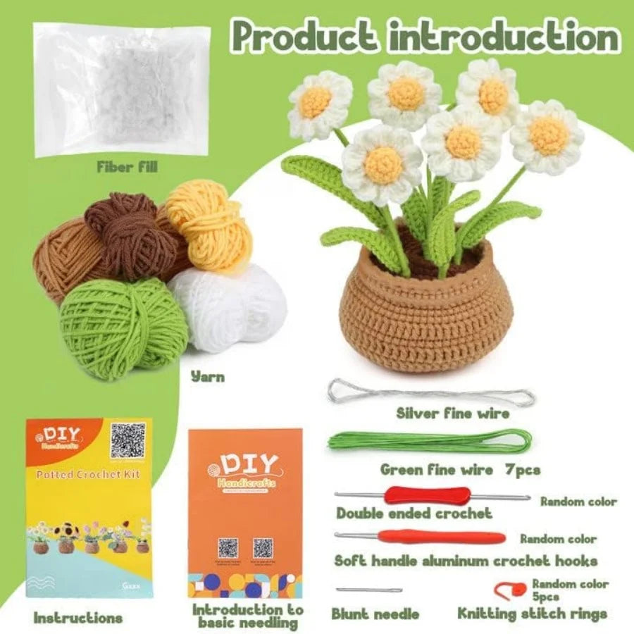 Beginner Crochet Kit – Flower Potted Plants