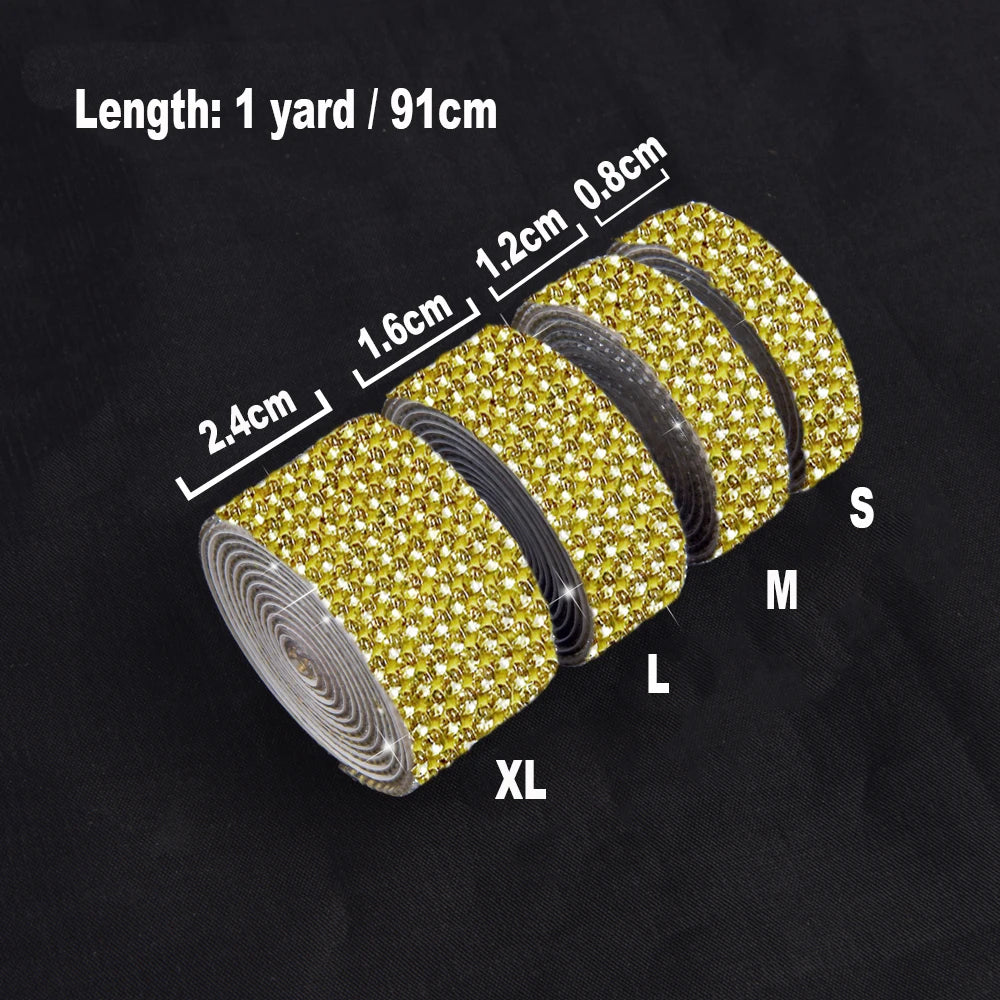 Crystal Rhinestone Sticker Strips – Self-Adhesive DIY Decor
