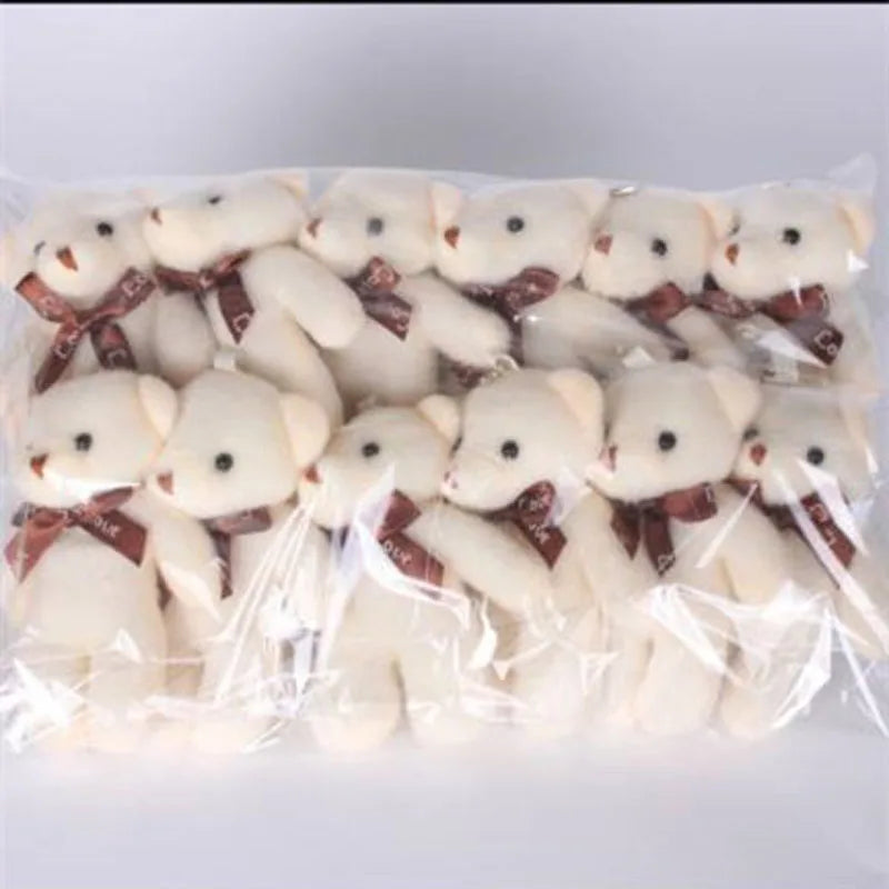 12pcs Mini Teddy Bears – Plush Keychain Dolls for Gifts & Decor