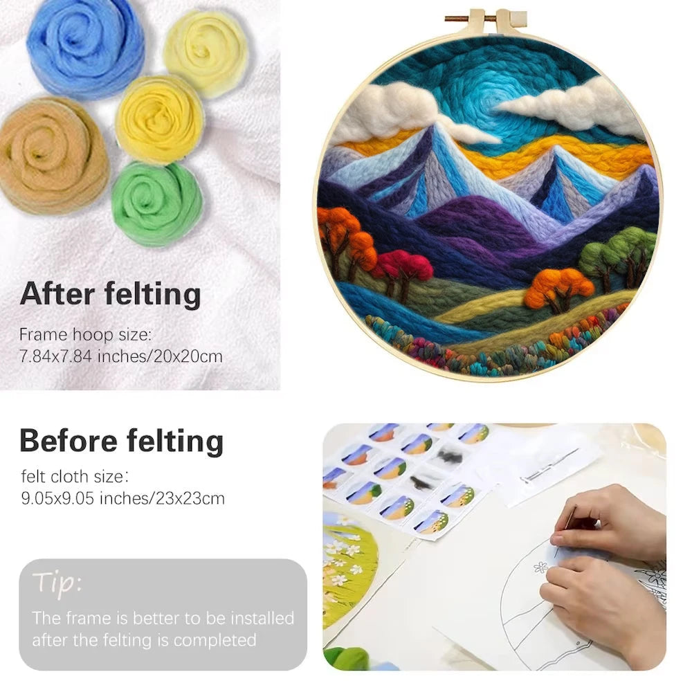 DIY Wool Felt Painting Kit – Moon Scenery