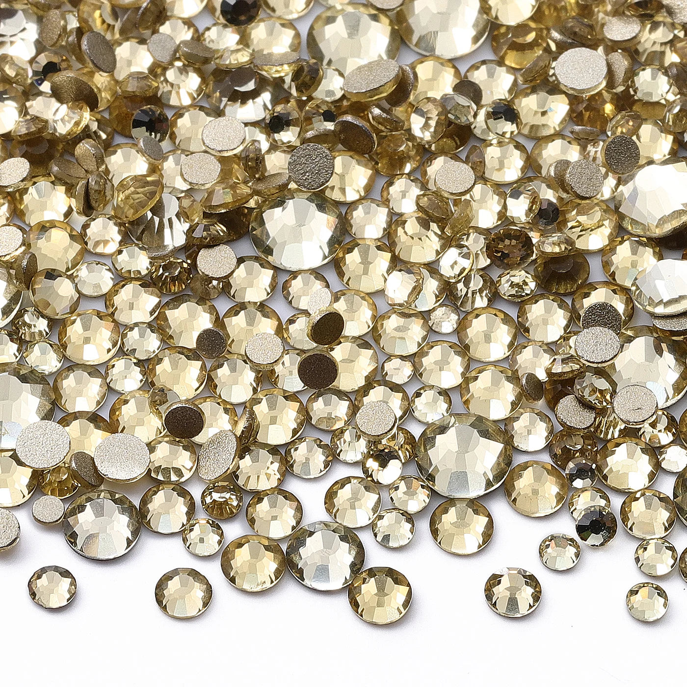 QIIY 1440pcs Glass Rhinestones – Mixed Sizes Flatback Gems