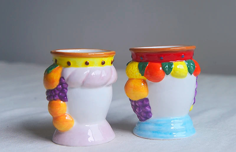 Ceramic King & Queen Couple Ornament – Hand-Painted Holder Decor