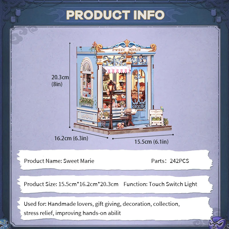 CUTEBEE DIY Book Nook – Sweet Marie Miniature Kit with LED