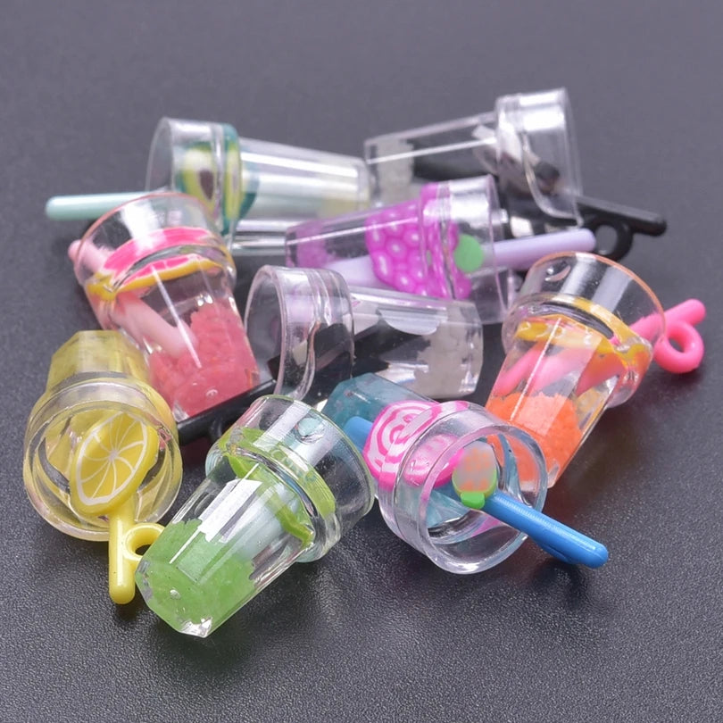 Luminous 3D Juice Cup Charms – 10–100pcs