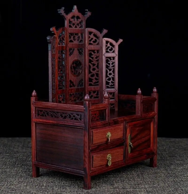 Hand-Carved Rosewood Mini Buddha Altar Table – Butsudan Shrine