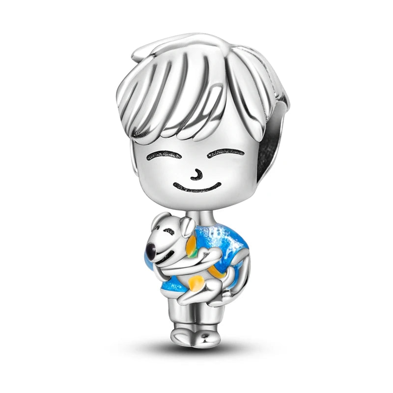 Enamel Boy & Girl Charm Beads – 925 Silver Fit Original Bracelets