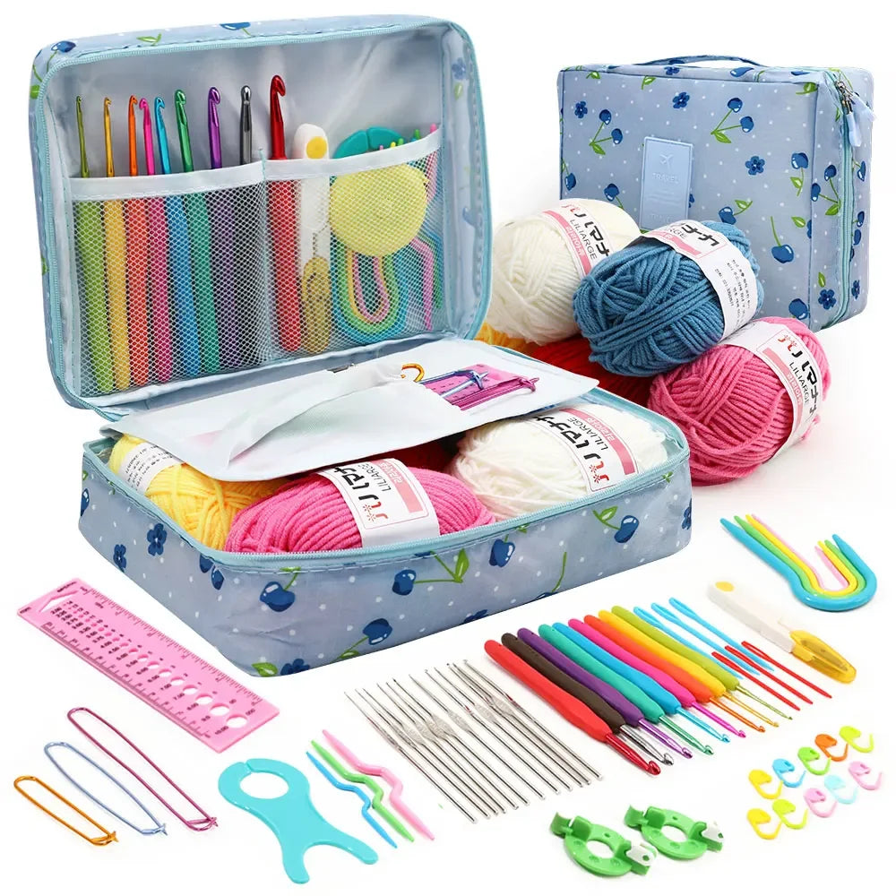 KOVEEN 59pcs Crochet Kit – Beginner Set with Hooks & Storage Bag