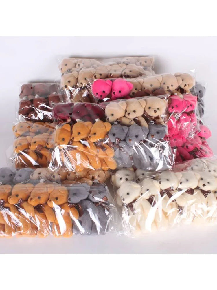 12pcs Mini Teddy Bears – Plush Keychain Dolls for Gifts & Decor