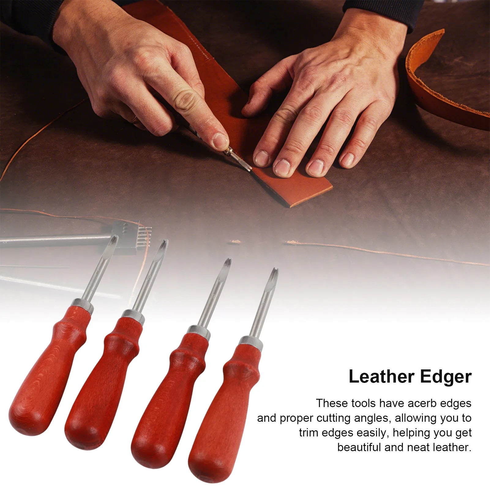 4PCS Leather Edge Beveling Tool Kit