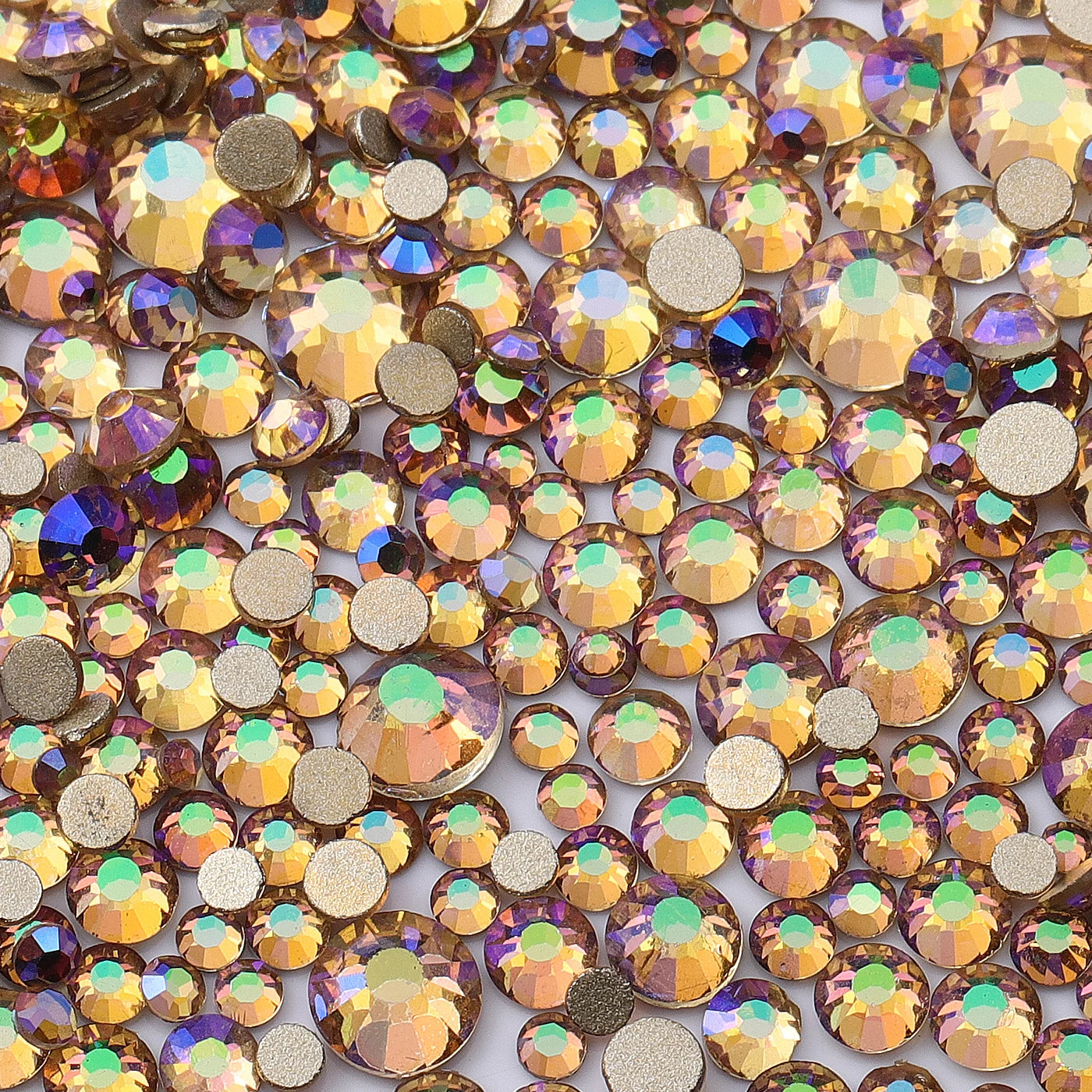 QIIY 1440pcs Glass Rhinestones – Mixed Sizes Flatback Gems