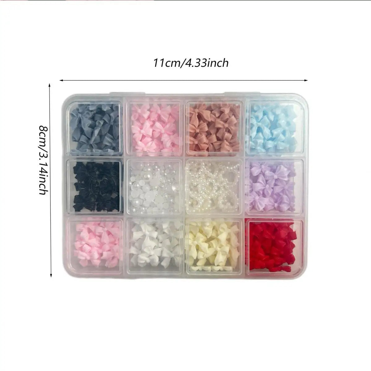 1 Box Multi-Style Resin Nail Charms – Bears, Bows, Pearls & More
