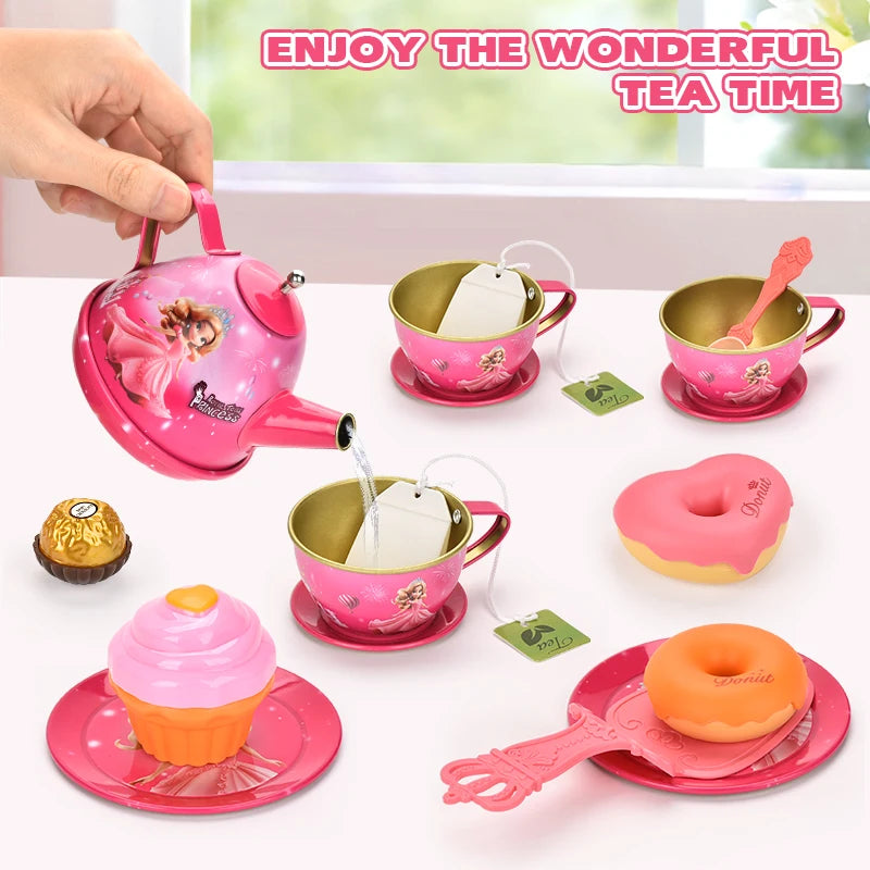 52-Piece Princess Tea Party Set – Metal Pretend Play Toy,