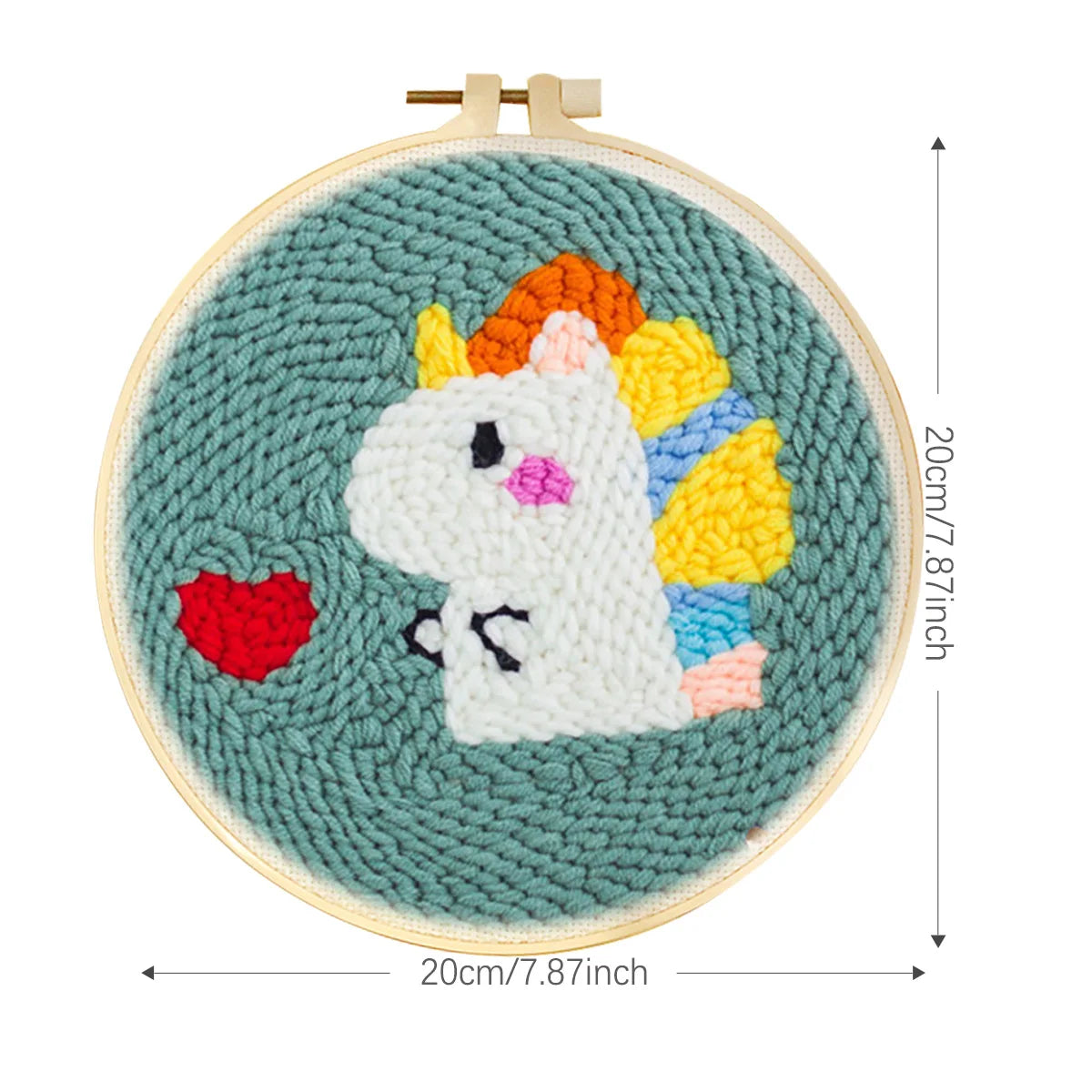 20x20cm Cow Punch Needle Embroidery Kit – Beginner DIY