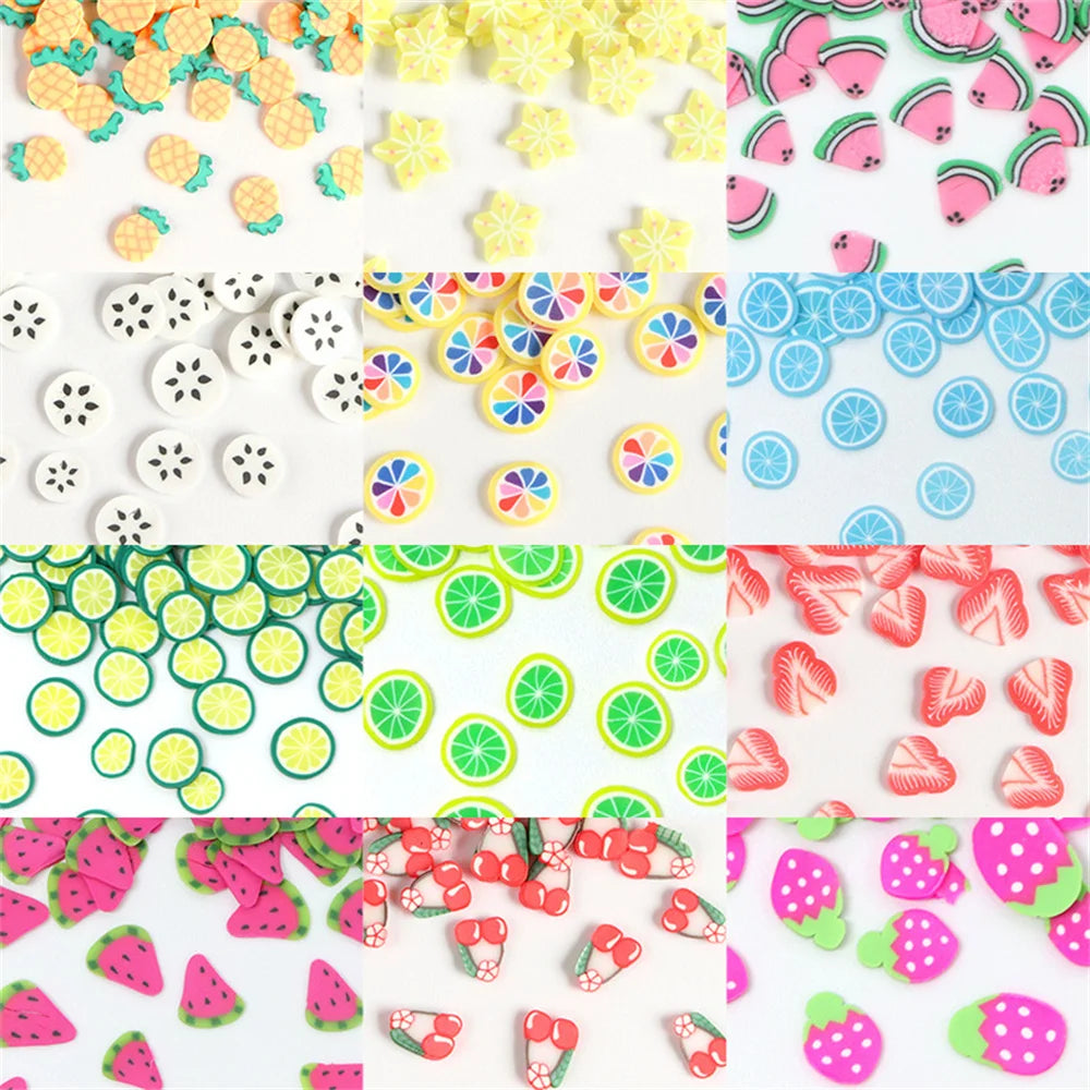1000pcs Polymer Clay Fruit Slices for Crafts