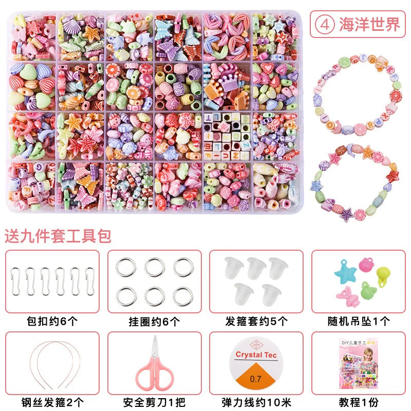 500pcs Kids Bead Kit – DIY Jewelry Making Set for Girls