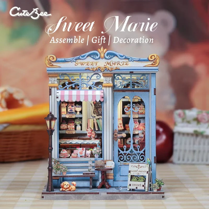 CUTEBEE DIY Book Nook – Sweet Marie Miniature Kit with LED