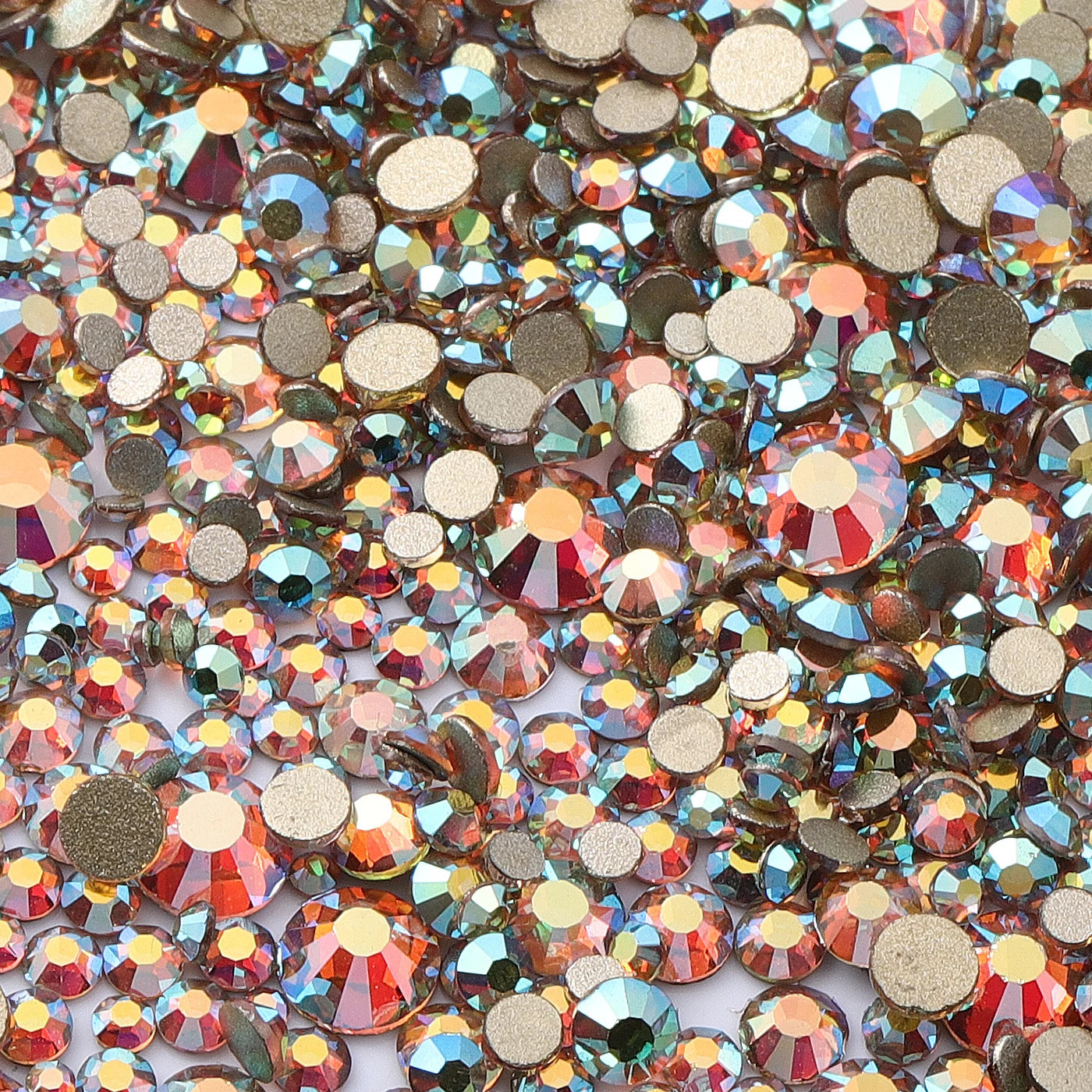 QIIY 1440pcs Glass Rhinestones – Mixed Sizes Flatback Gems