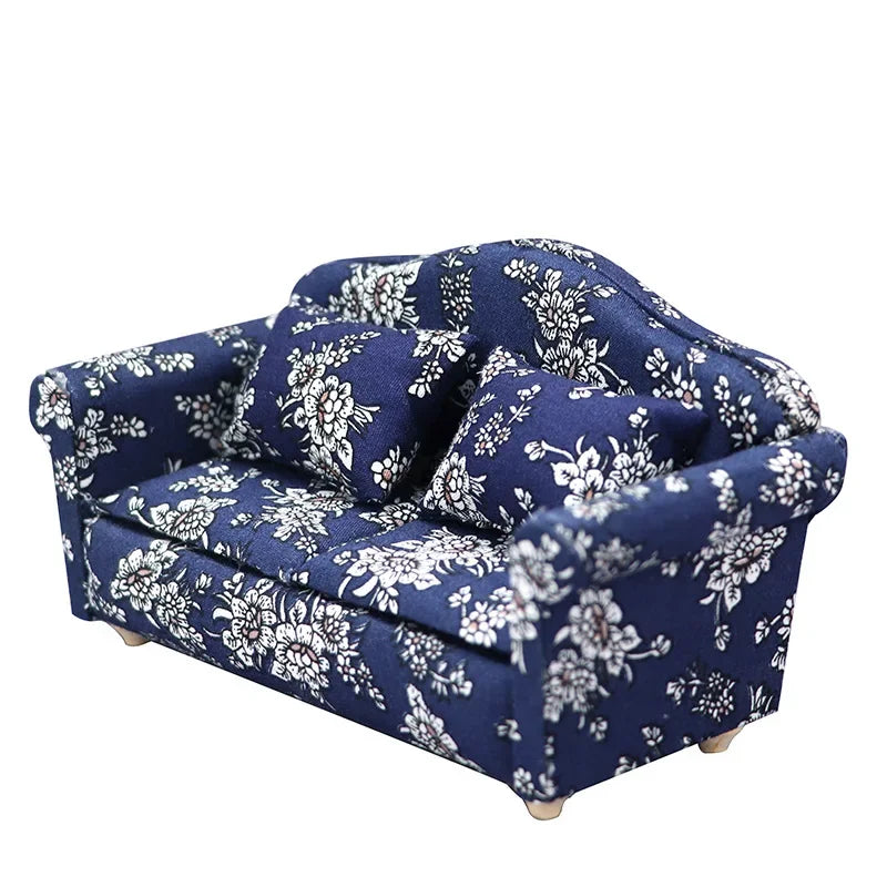 1:12 Mini Dollhouse Sofa & Pillow Set – Simulation Furniture ToyGift