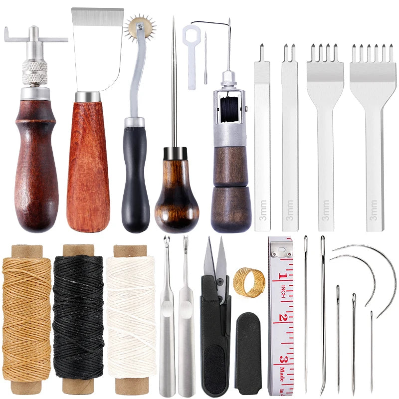 KRABALL Leather Craft Tool Kit – Stitching & Carving Set