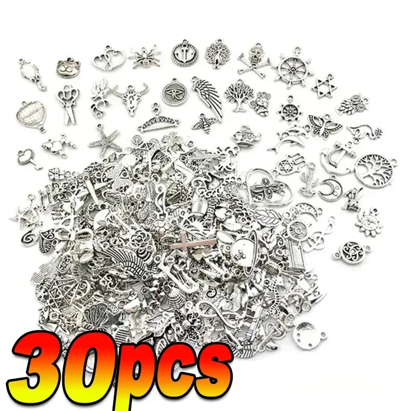 Tibetan Silver Animal Charms – 100–300pcs Mixed Pendants for DIY Jewelry